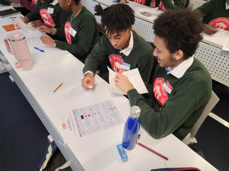 LBD students doing a logo exercise Pursue Business 2024