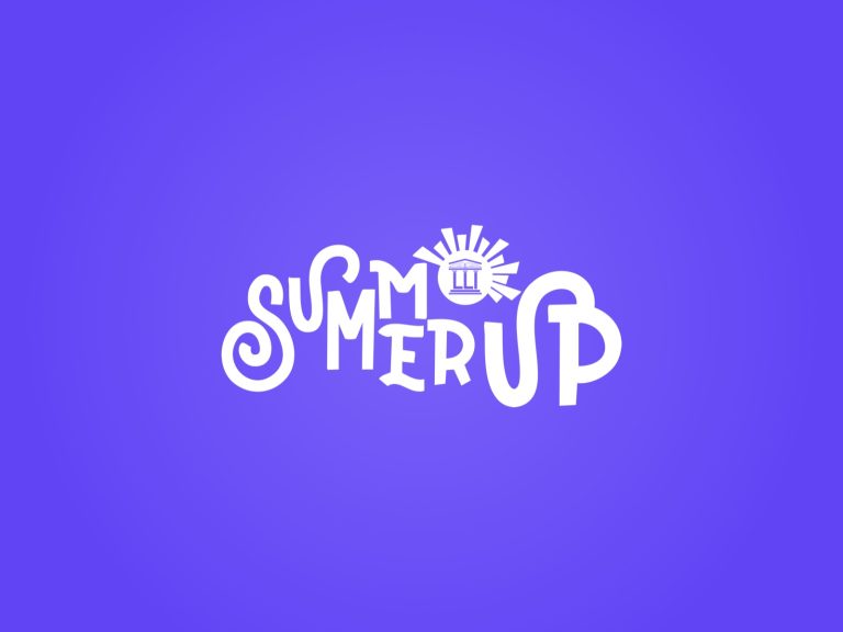 SummerUp logo on a violet background
