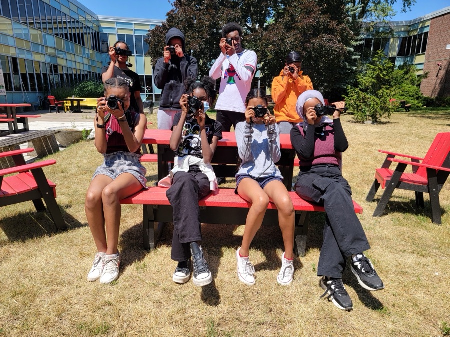 SummerUp students practising photography outdoors